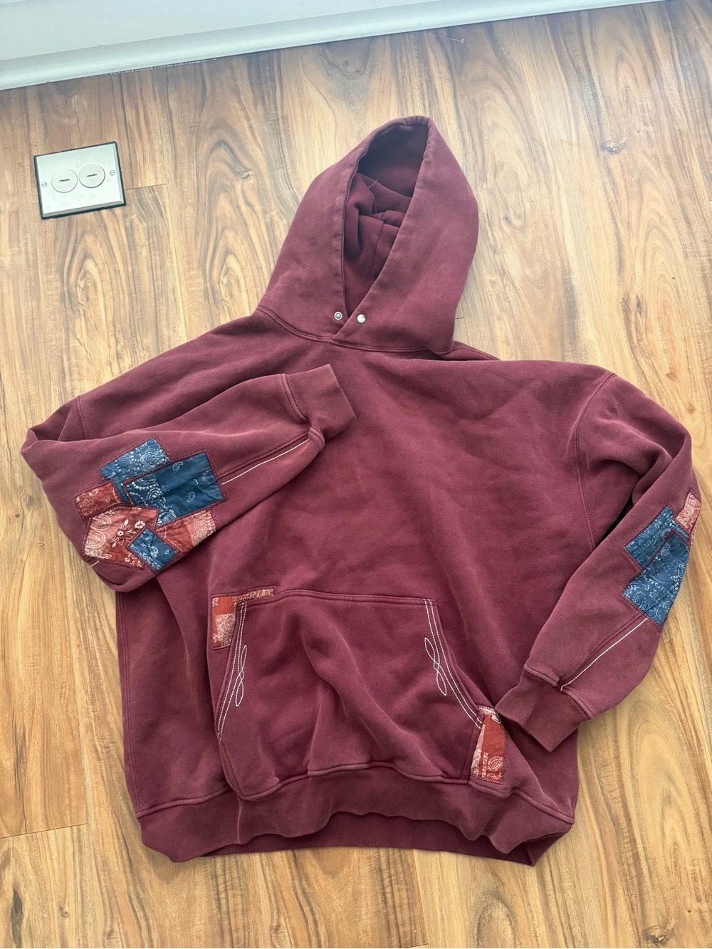 Abercrombie & Fitch Soft Essentials Hoodie with Patchwork Sleeve Details